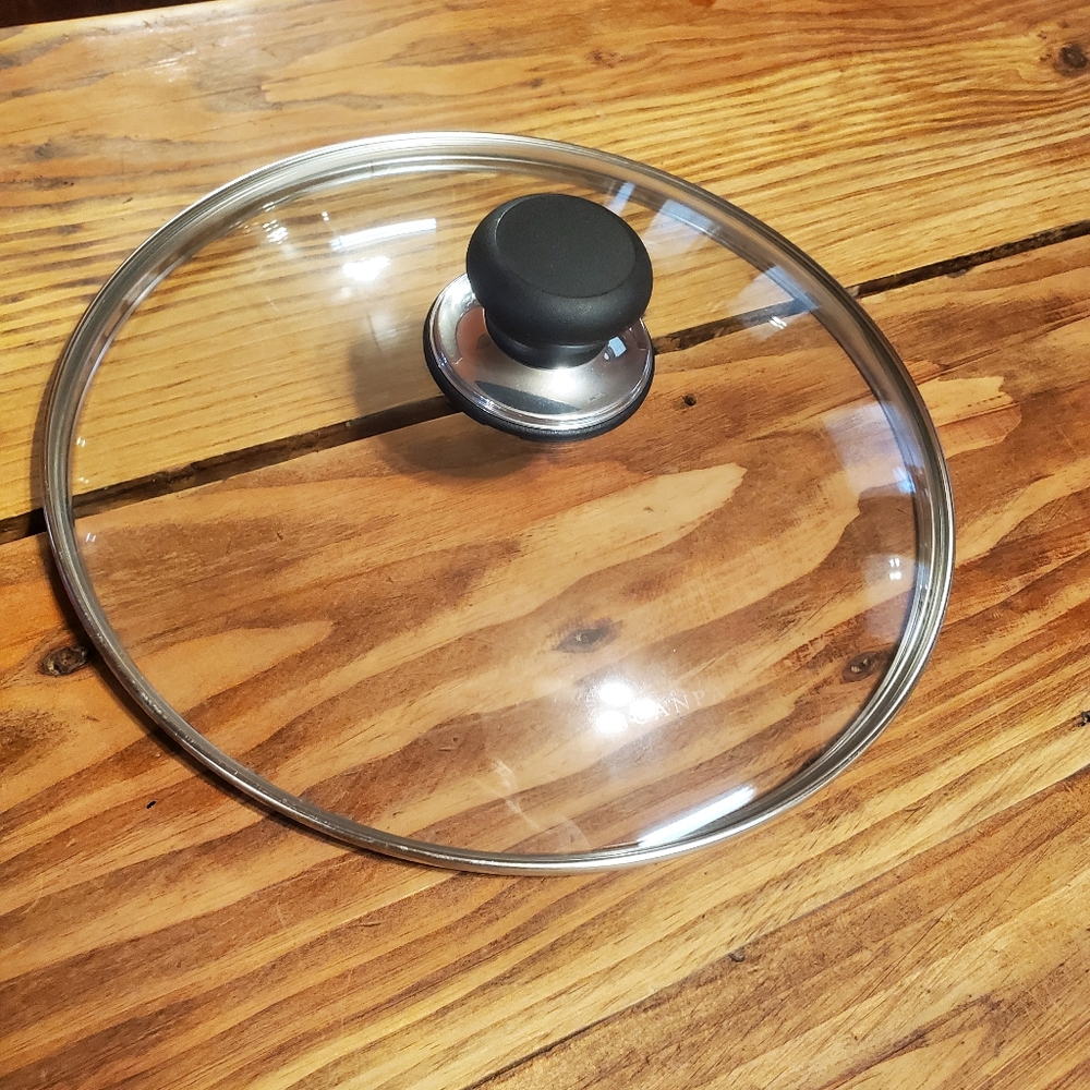 Glass Cookware Lid with Black Handle
